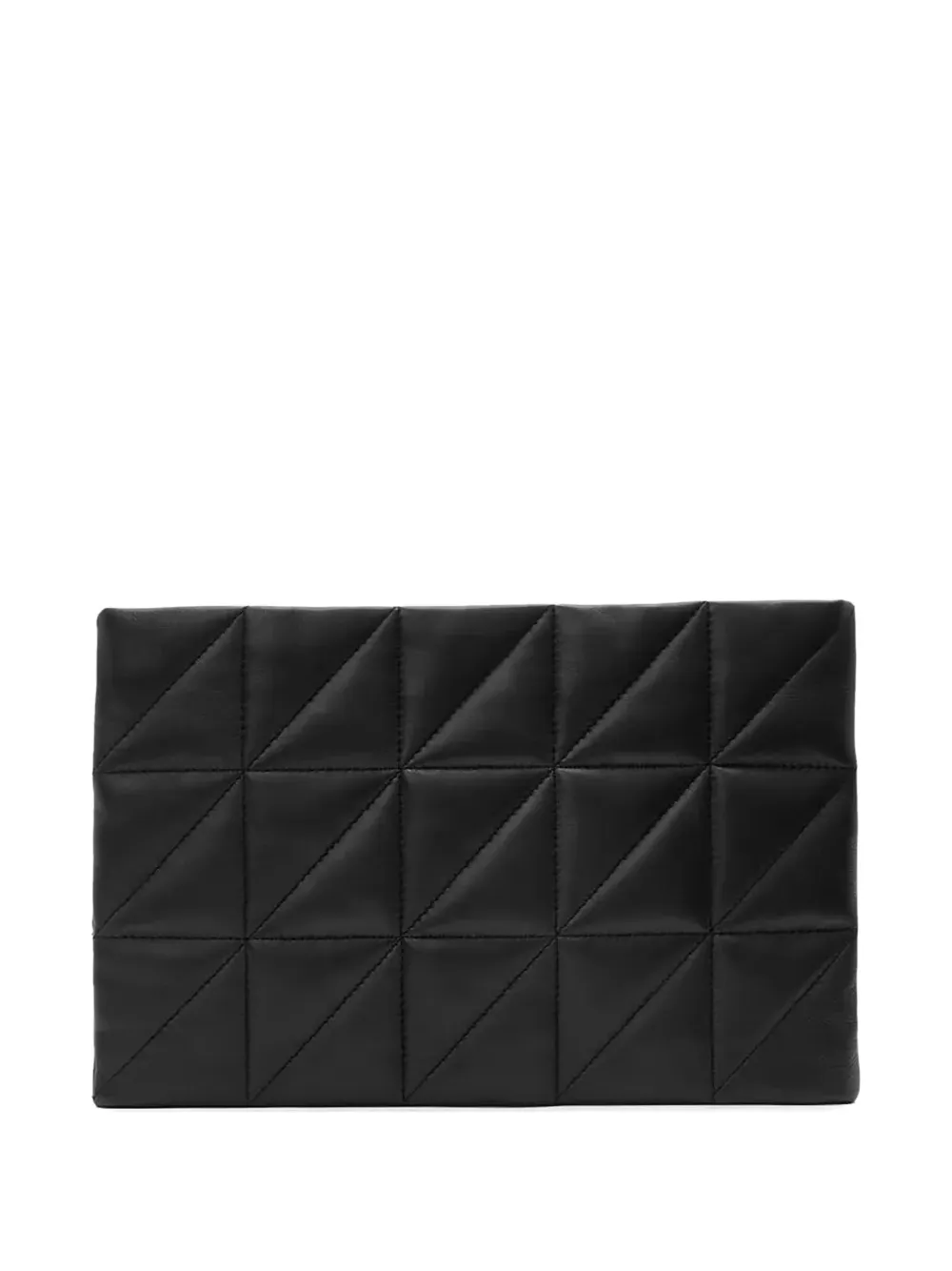 AllSaints quilted zip-fastening clutch bag - Nero