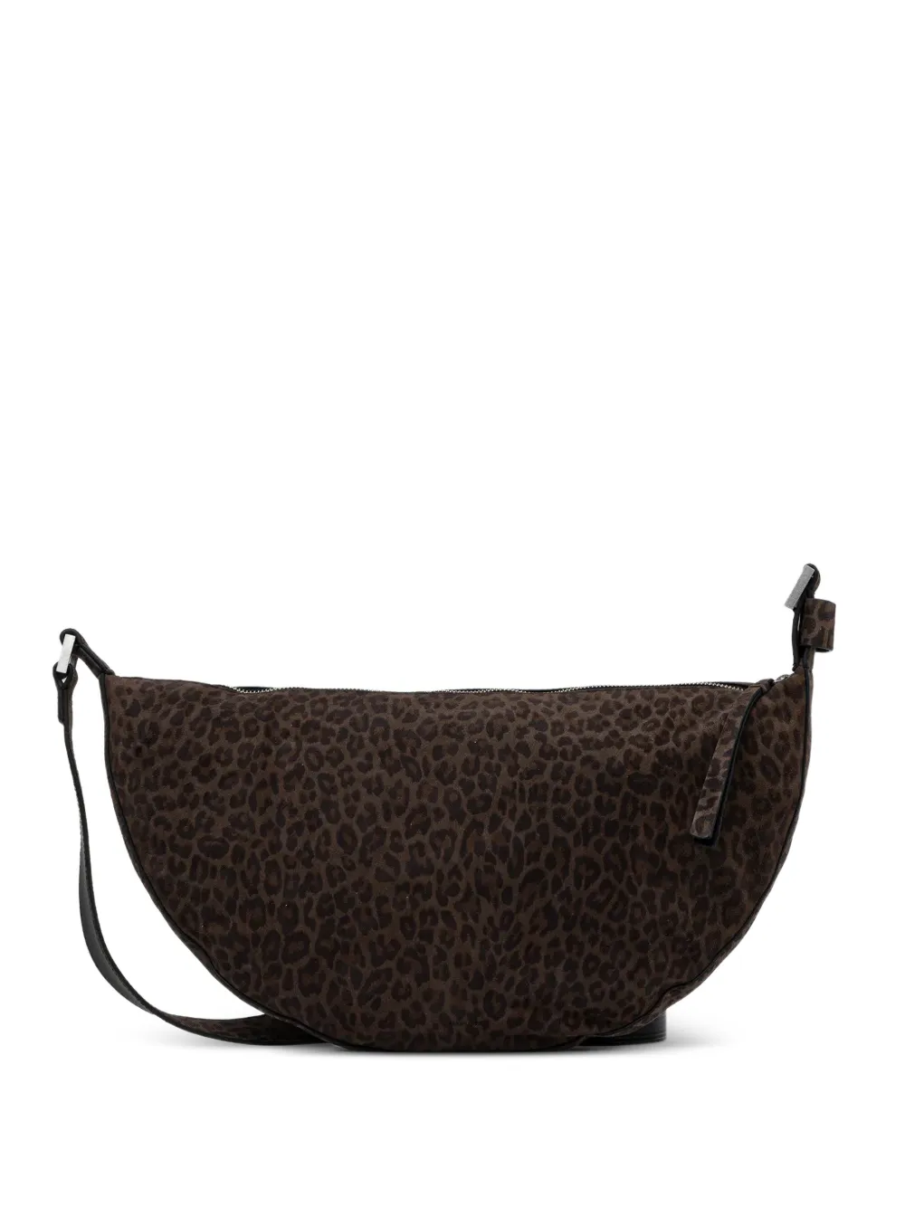 AllSaints Halfmoon animal-print cross body bag - Marrone