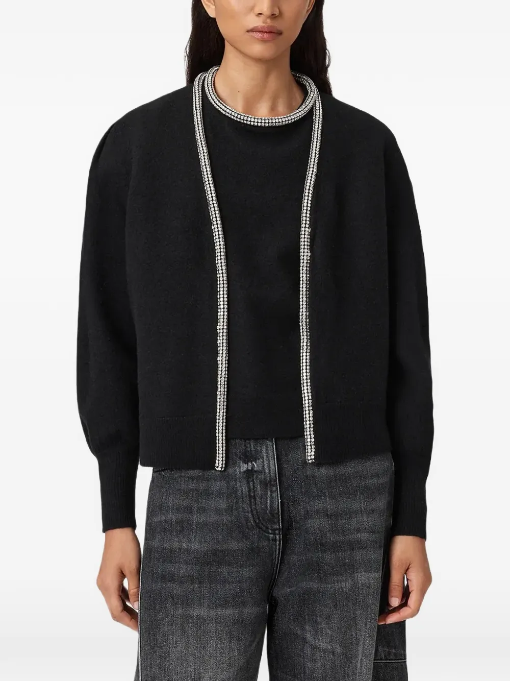 AllSaints Odell embellished cardigan - Schwarz