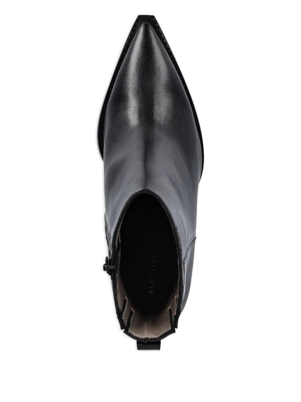 AllSaints Rizzo laarzen met puntige neus en ritssluiting Zwart