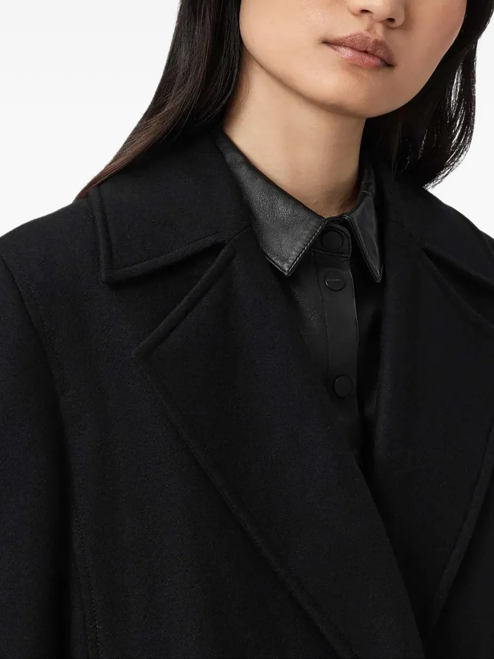  Allsaints Sellma Long-sleeve Coat - Black 