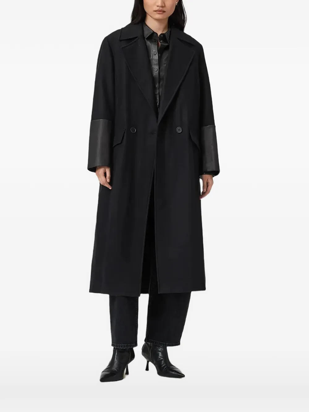 AllSaints Sellma long-sleeve coat - Schwarz