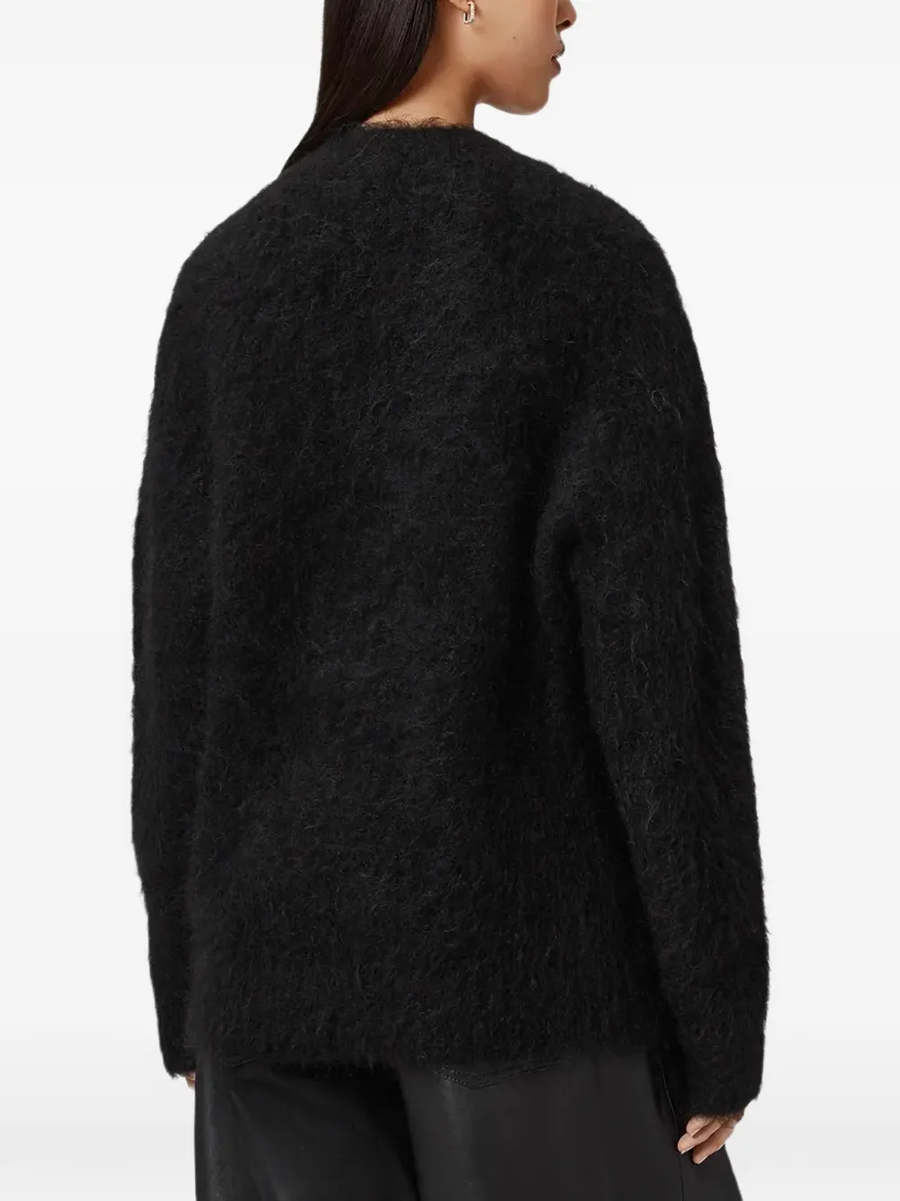Allsaints Rubi Button Cardigan In Black