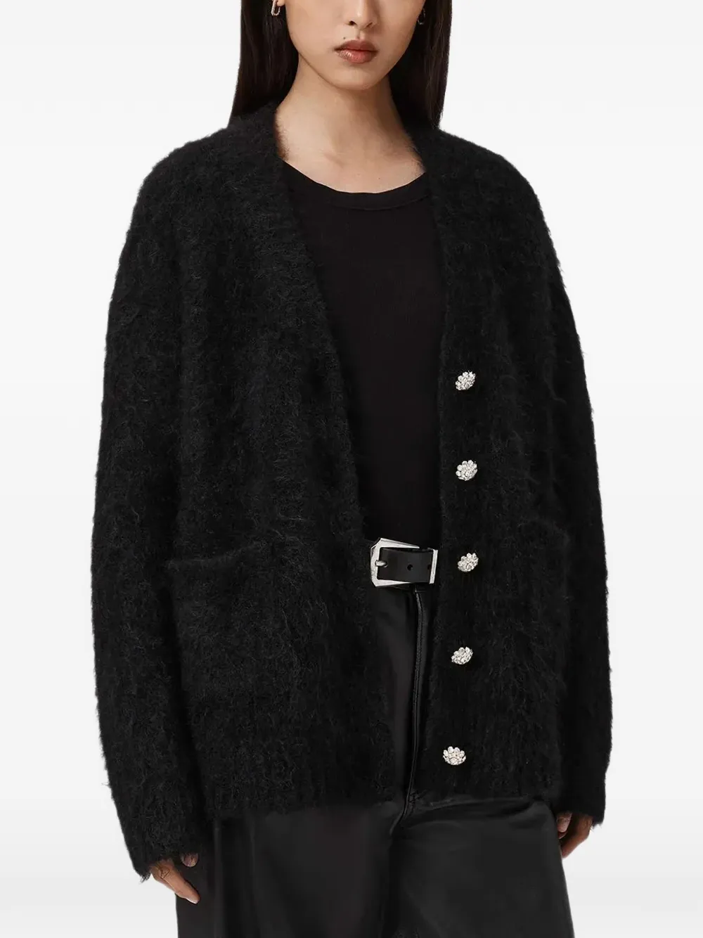 AllSaints Rubi vest met knopen Zwart