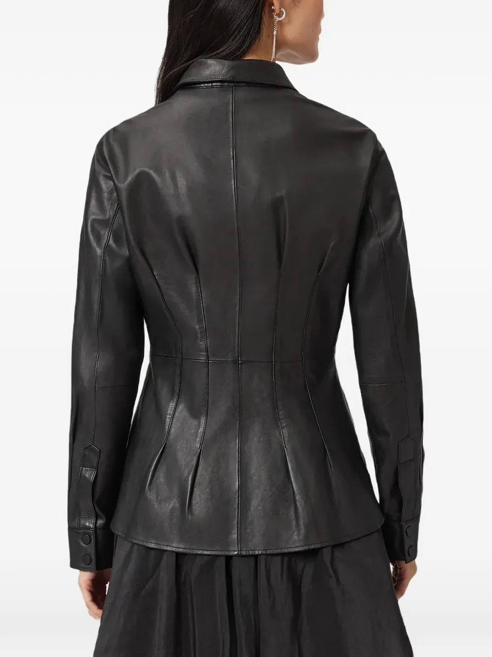  Allsaints Larson Leather Shirt - Black 