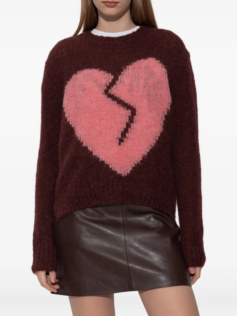  Allsaints Luvheart Heart-intarsia Sweater - Red 