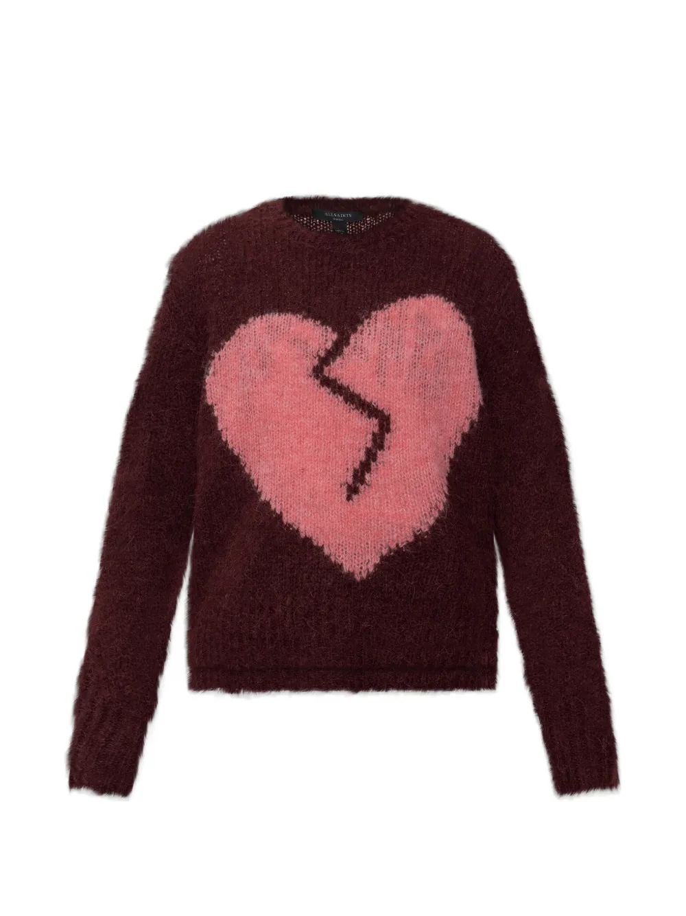 AllSaints Luvheart heart-intarsia sweater - Rosso