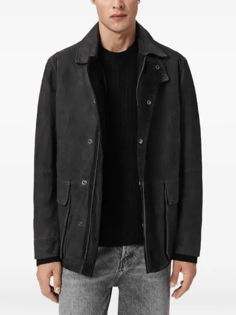 AllSaints Bolton waxed suede coat