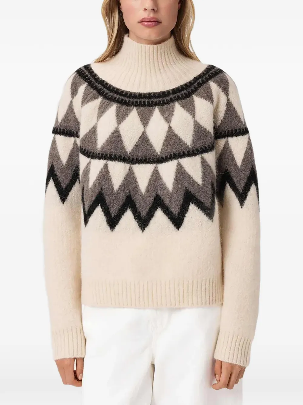 AllSaints Tara geometric-pattern sweater - Toni neutri