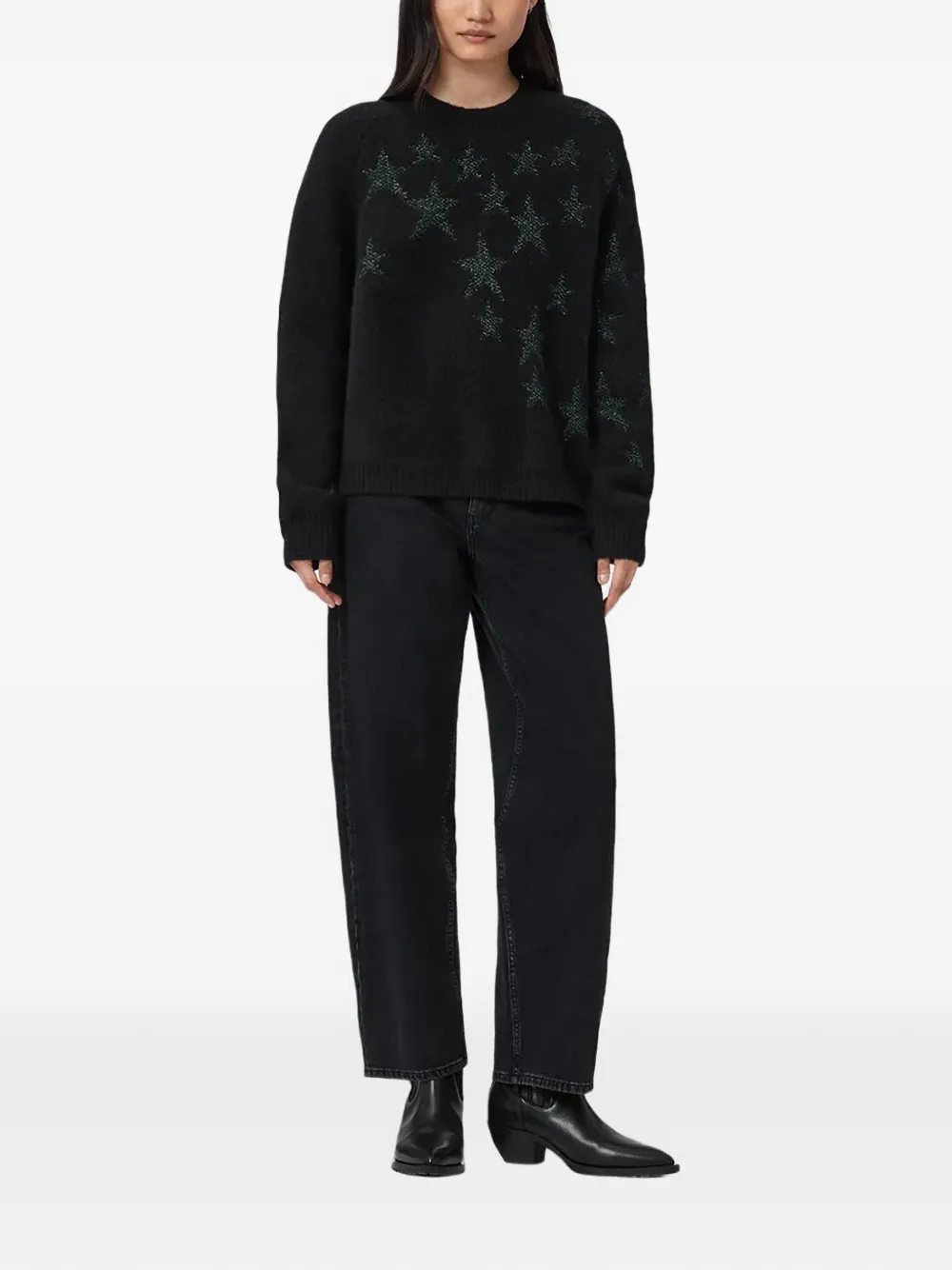 Allsaints Cosmo Star-detail Sweater - Black 
