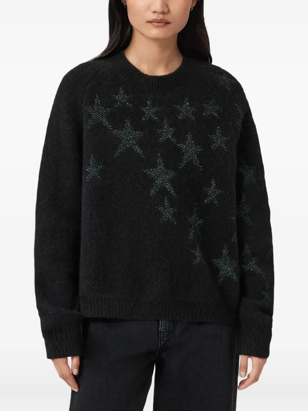 AllSaints Cosmo star-detail sweater - Nero
