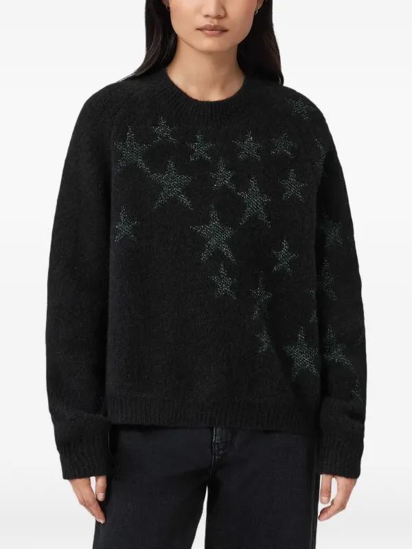 AllSaints Cosmo スターディテール セーター | ブラック | FARFETCH JP