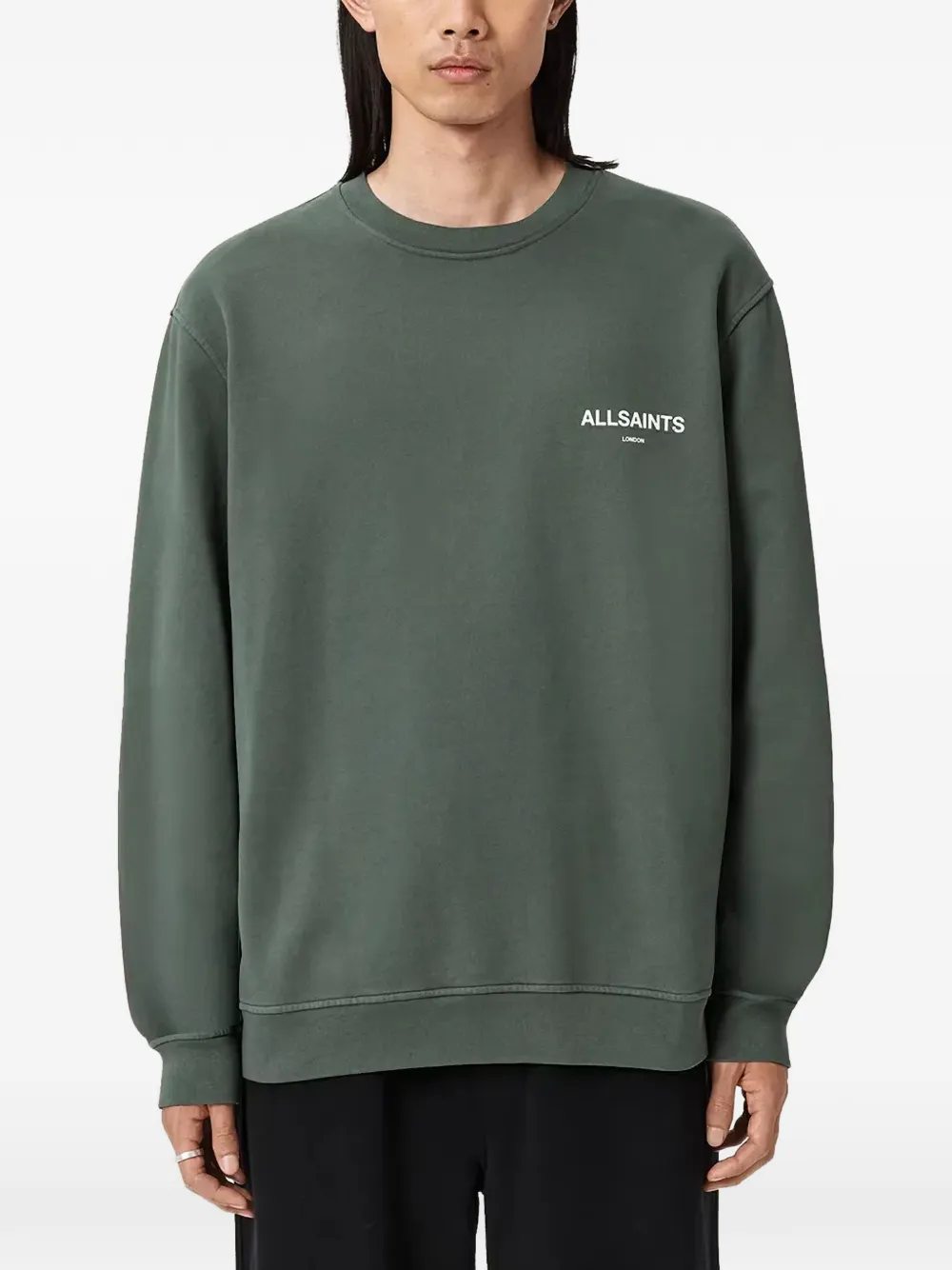 AllSaints Halcyon logo crew-neck sweatshirt - Verde