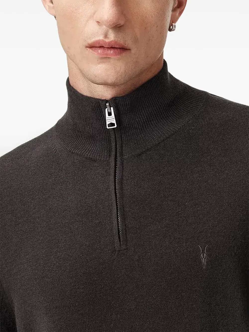 AllSaints Kilburn trui met trechterhals Grijs