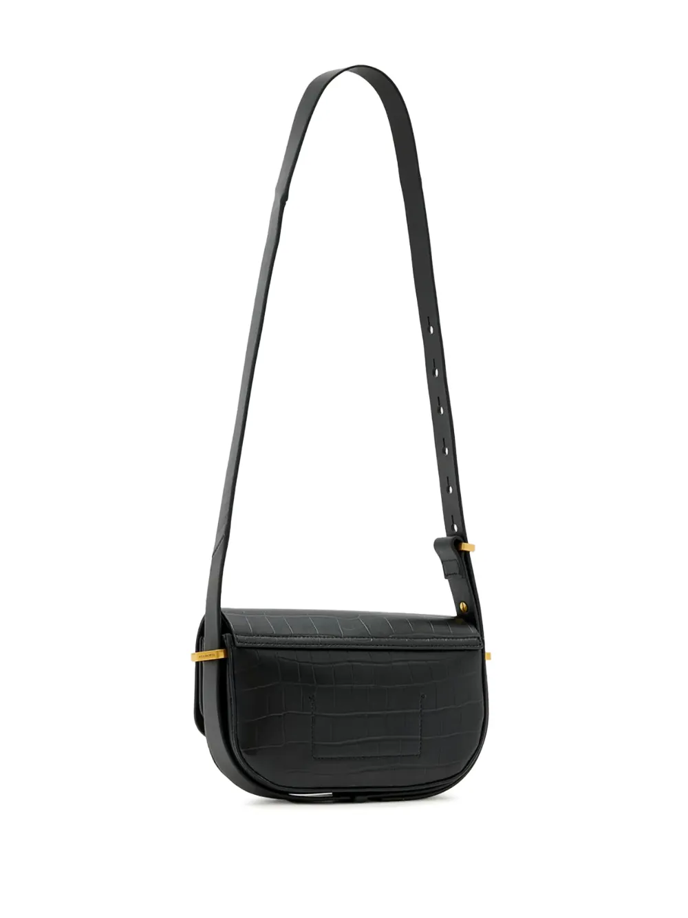 Allsaints Crocodile-effect Cross Body Bag In Black