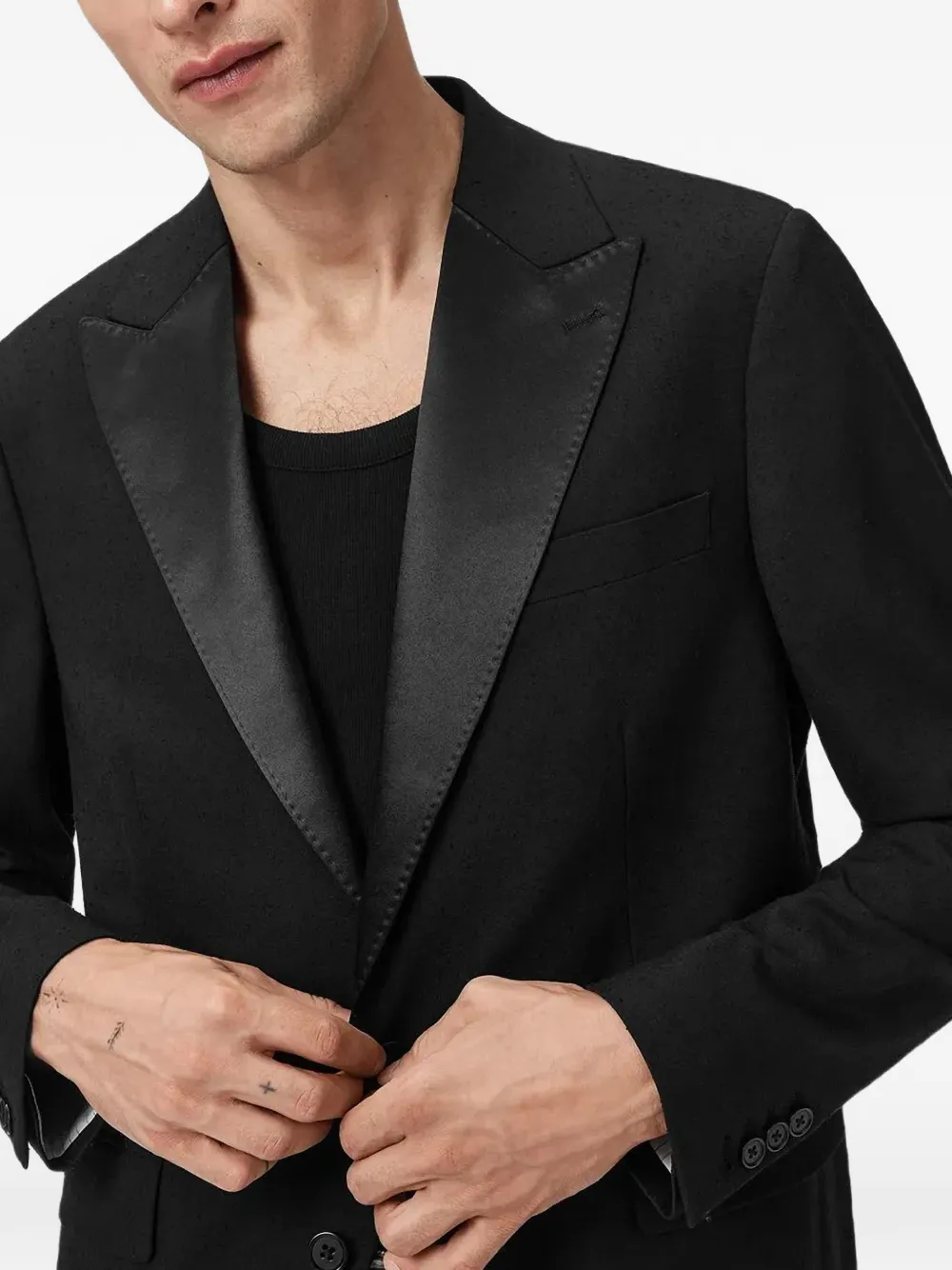 AllSaints Germain blazer met enkele rij knopen Zwart