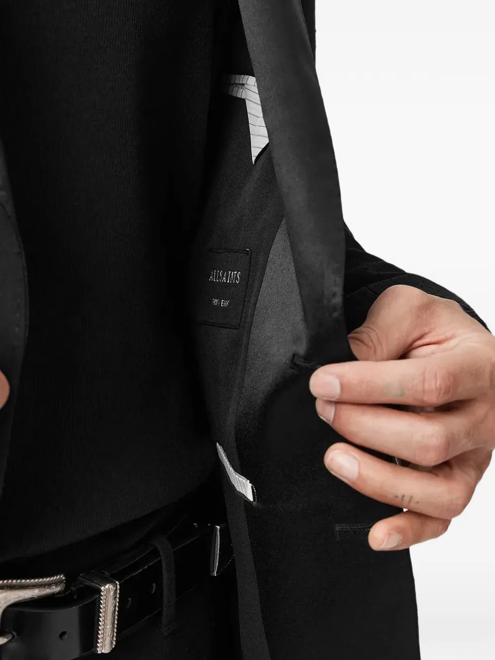 AllSaints Germain blazer met enkele rij knopen Zwart