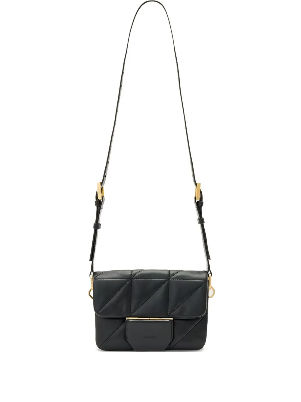 AllSaints logo-detail quilted mini bag - Nero