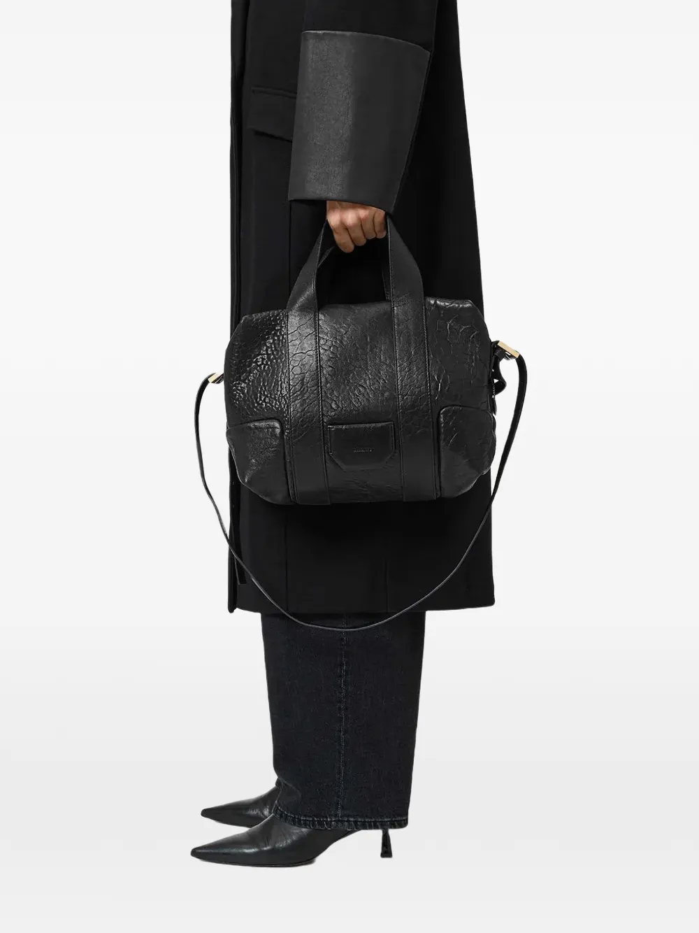 AllSaints Ares leather tote bag - Zwart