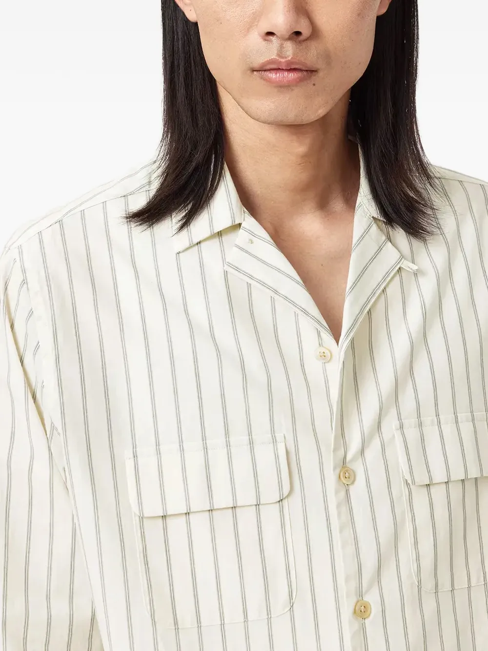  Allsaints Stanley Striped Shirt - Neutrals 