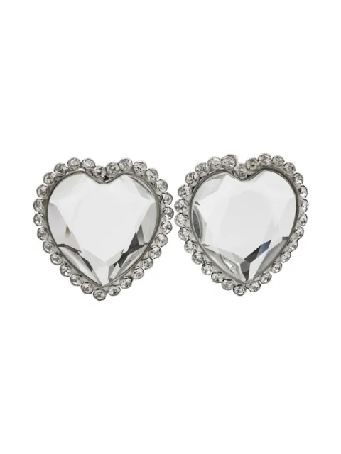 Alessandra Rich heart-shaped crystal earrings