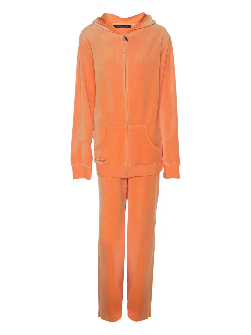 Pre-owned Marina Rinaldi Jersey Hoodie And Joggers Set In Orange