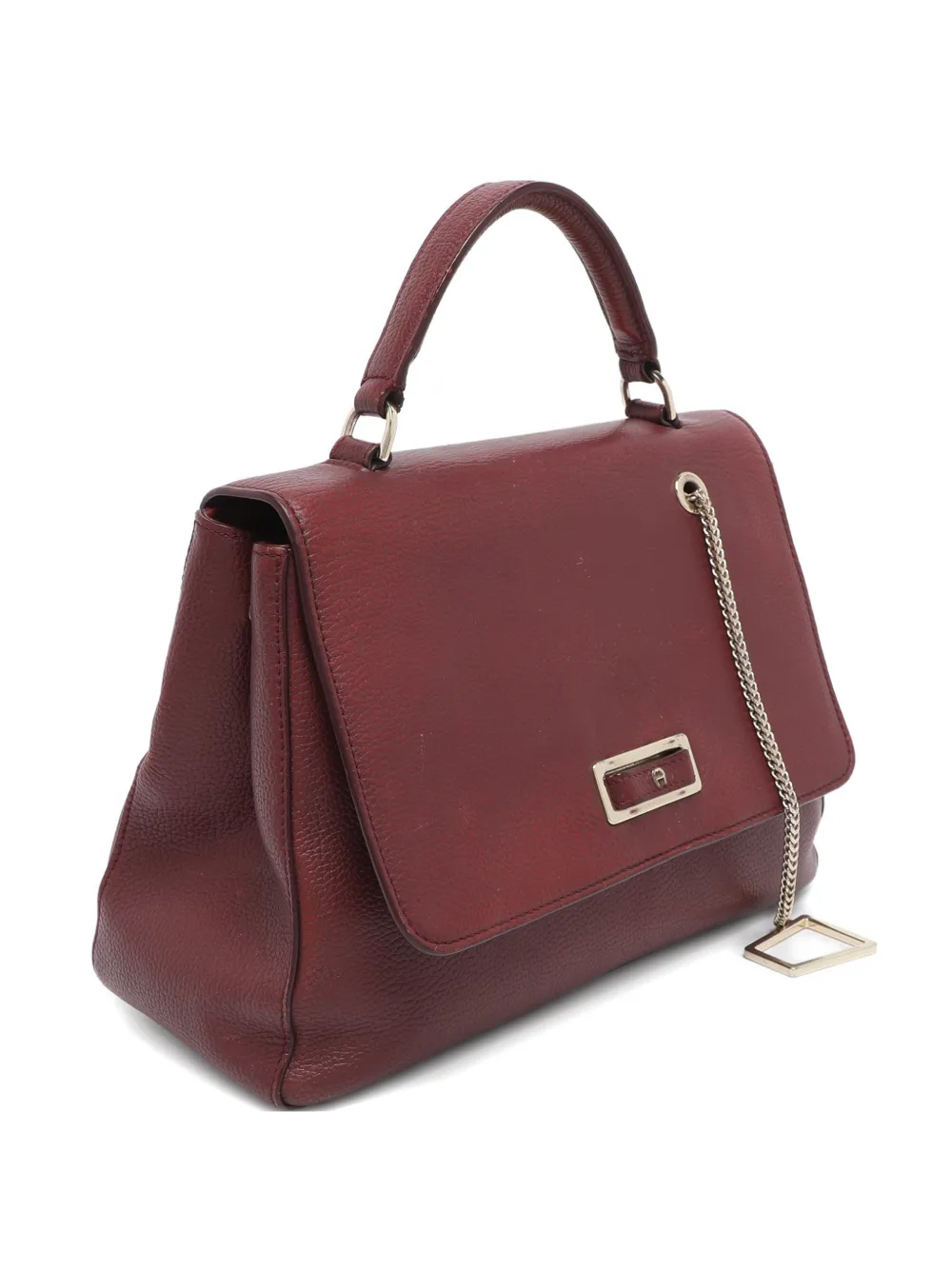 Pre-owned Aigner Vintage Isabella Leather Tote Bag In Red