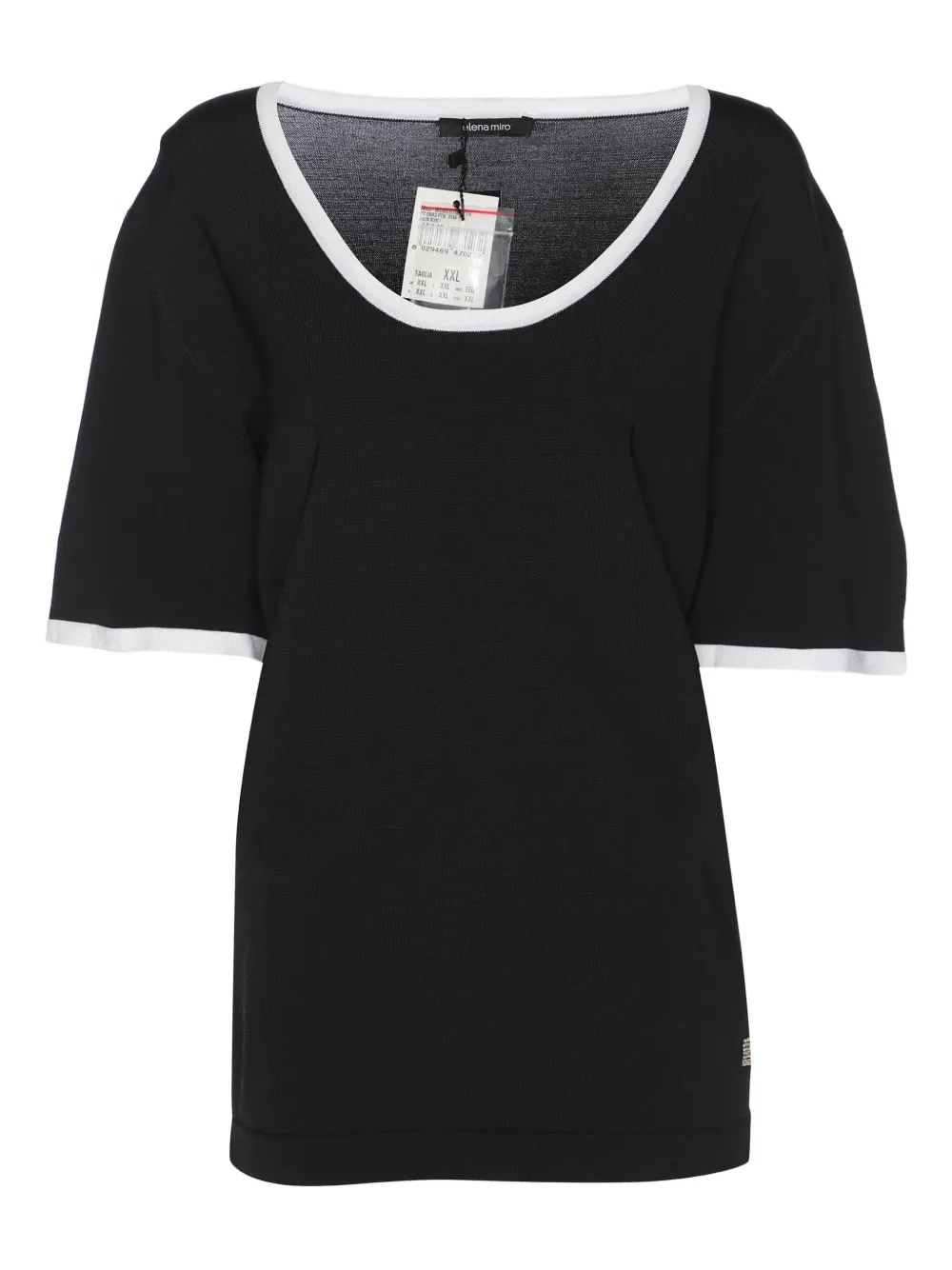 ELENA MIRO` T-shirt con rifinitura a contrasto - Nero