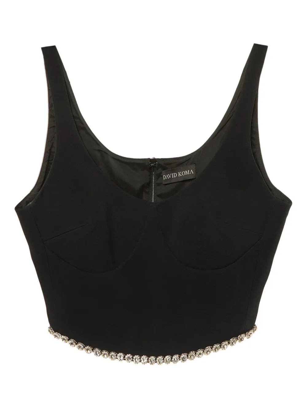 David Koma crystal-embellishment sleeveless top - Nero