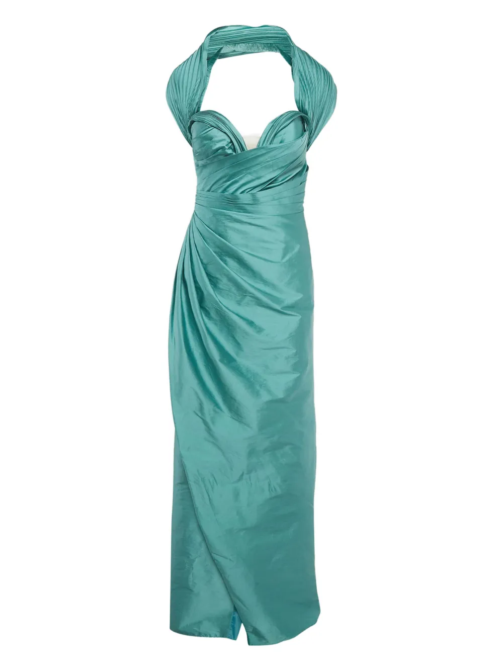 TARIK EDIZ draped maxi dress - Verde