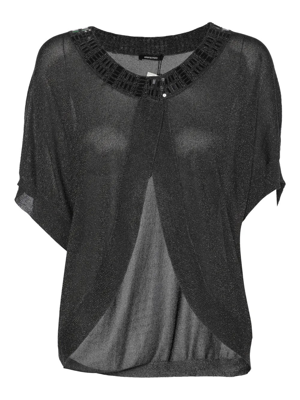 ELENA MIRO` Top effetto brillante - Grigio