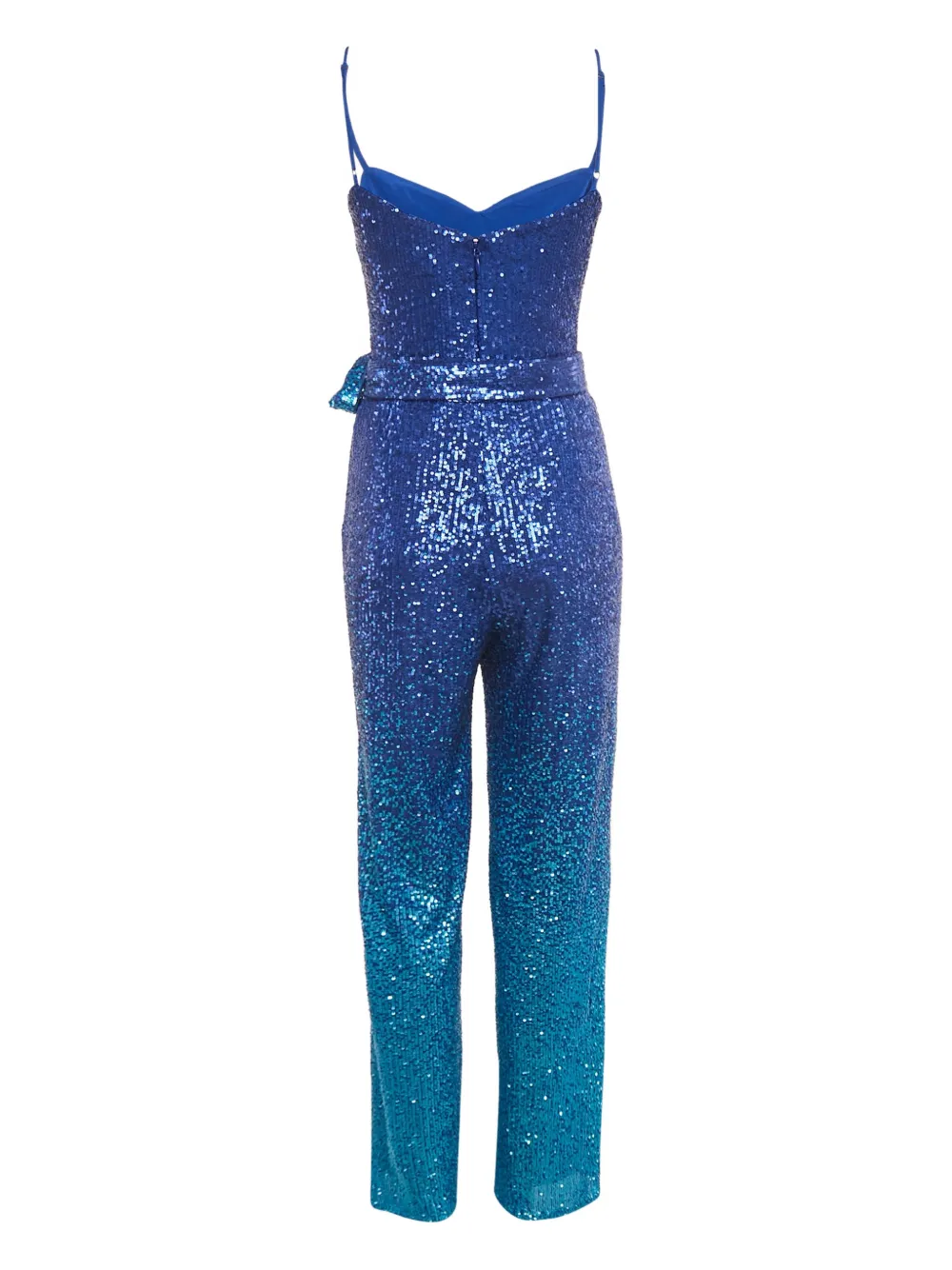 Dress the Population Black Label sleveeless sequin-embellishment belted jumpsuit - Blauw