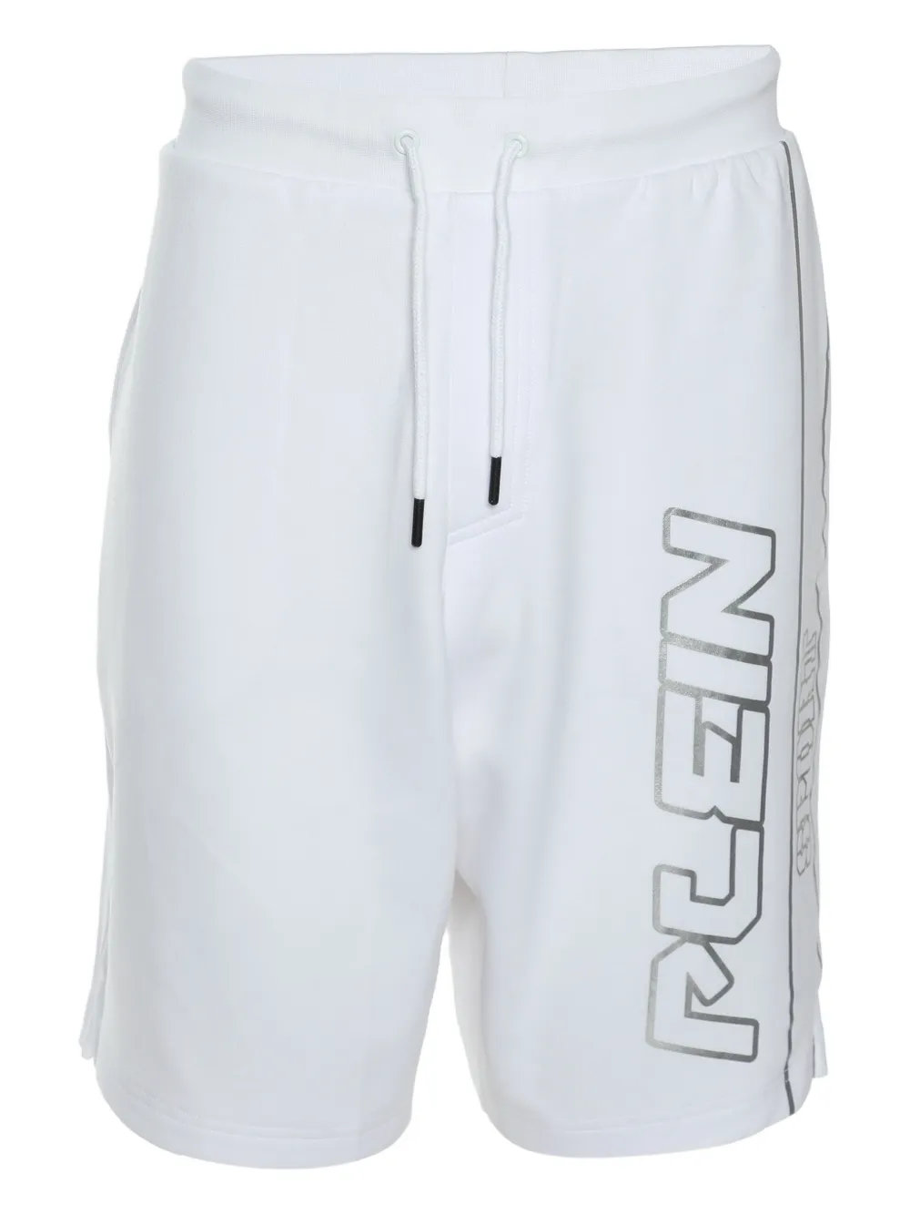 Plein Sport Kordelzug-Joggingshorts mit Logo-Print - Weiß