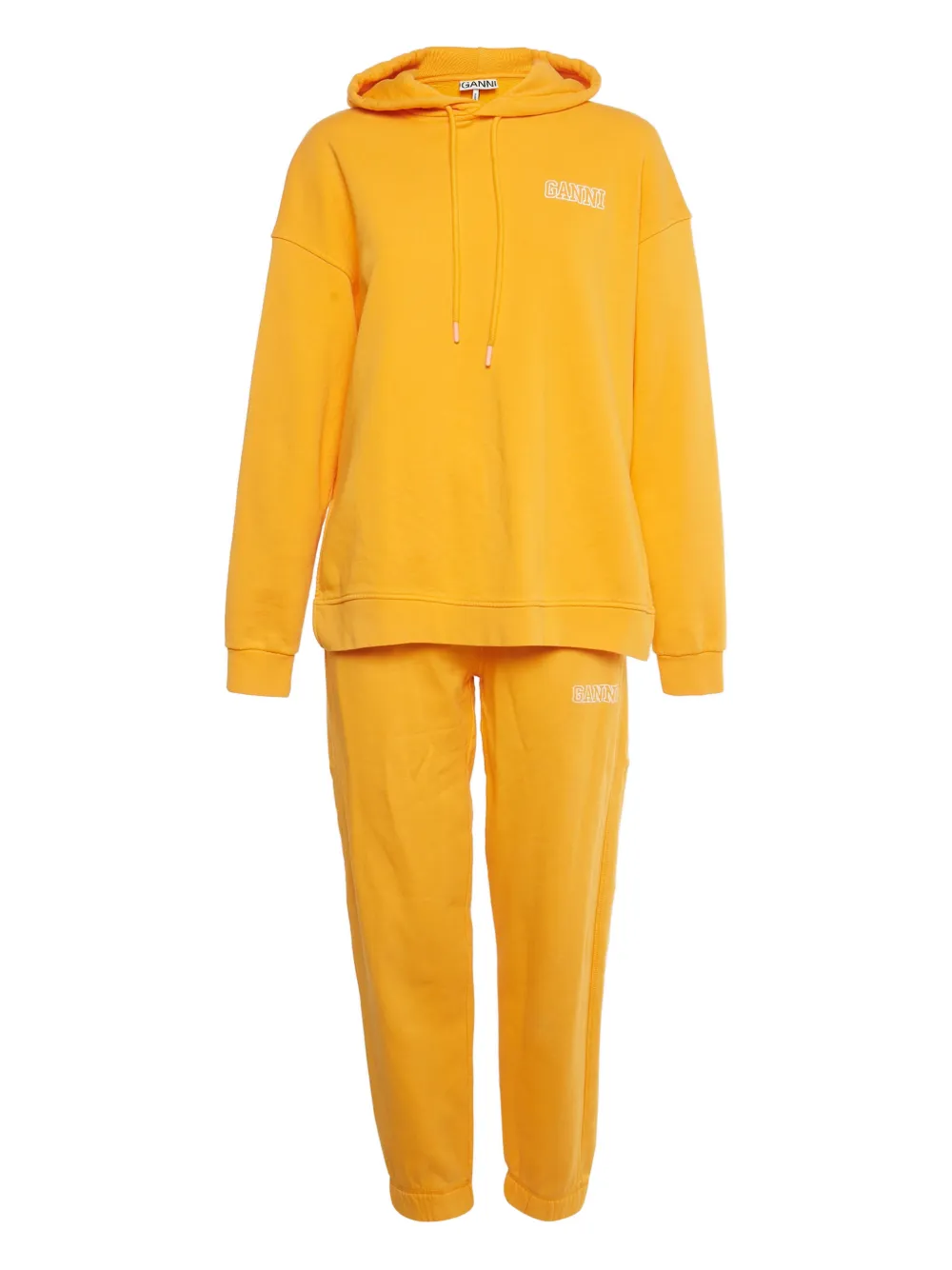 GANNI logo-embroidered cotton tracksuit - Arancione