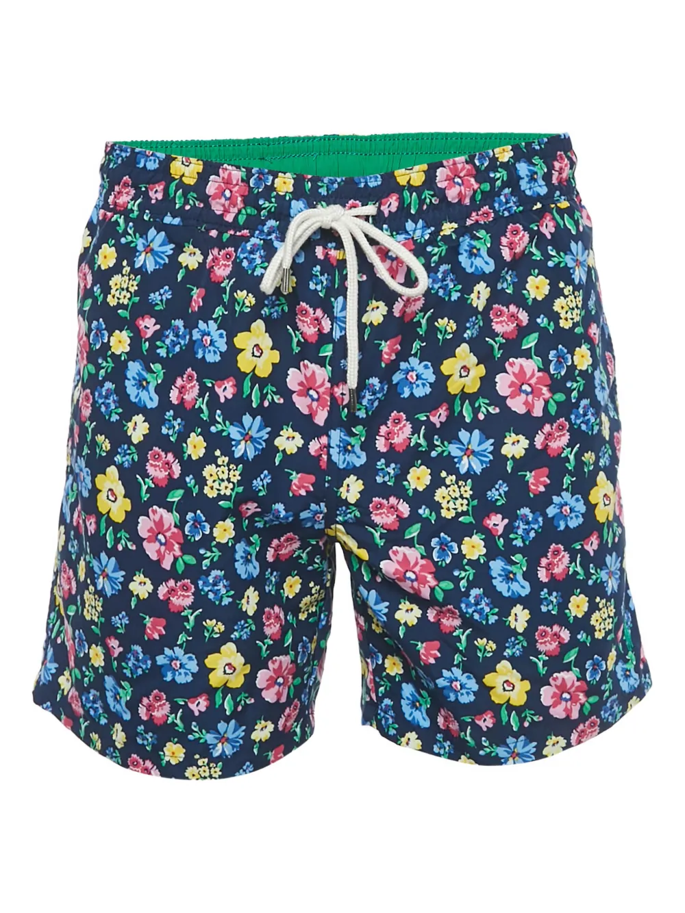 Pre-owned Polo Ralph Lauren Floral-print Swim Shorts In Blue