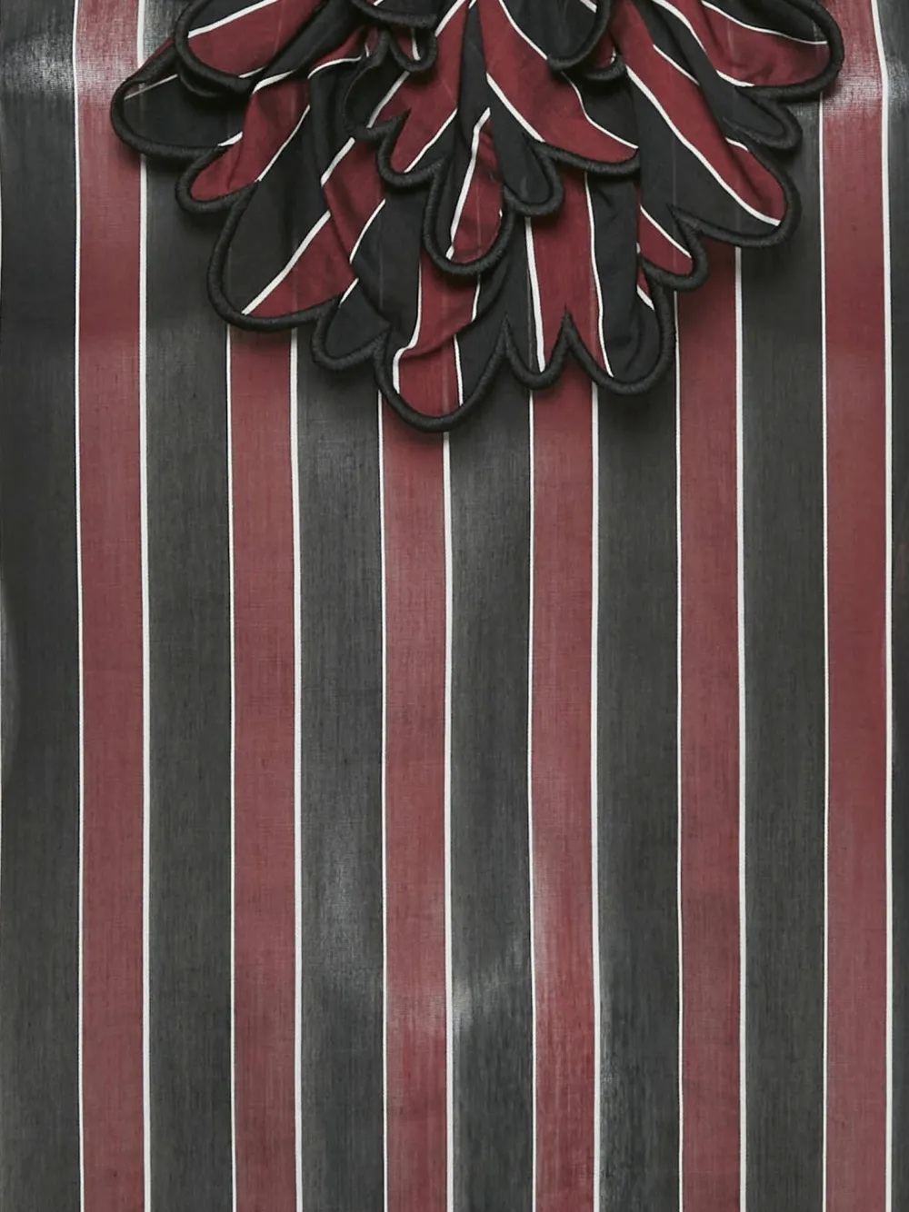 Nº21 ruffles striped midi dress - Zwart