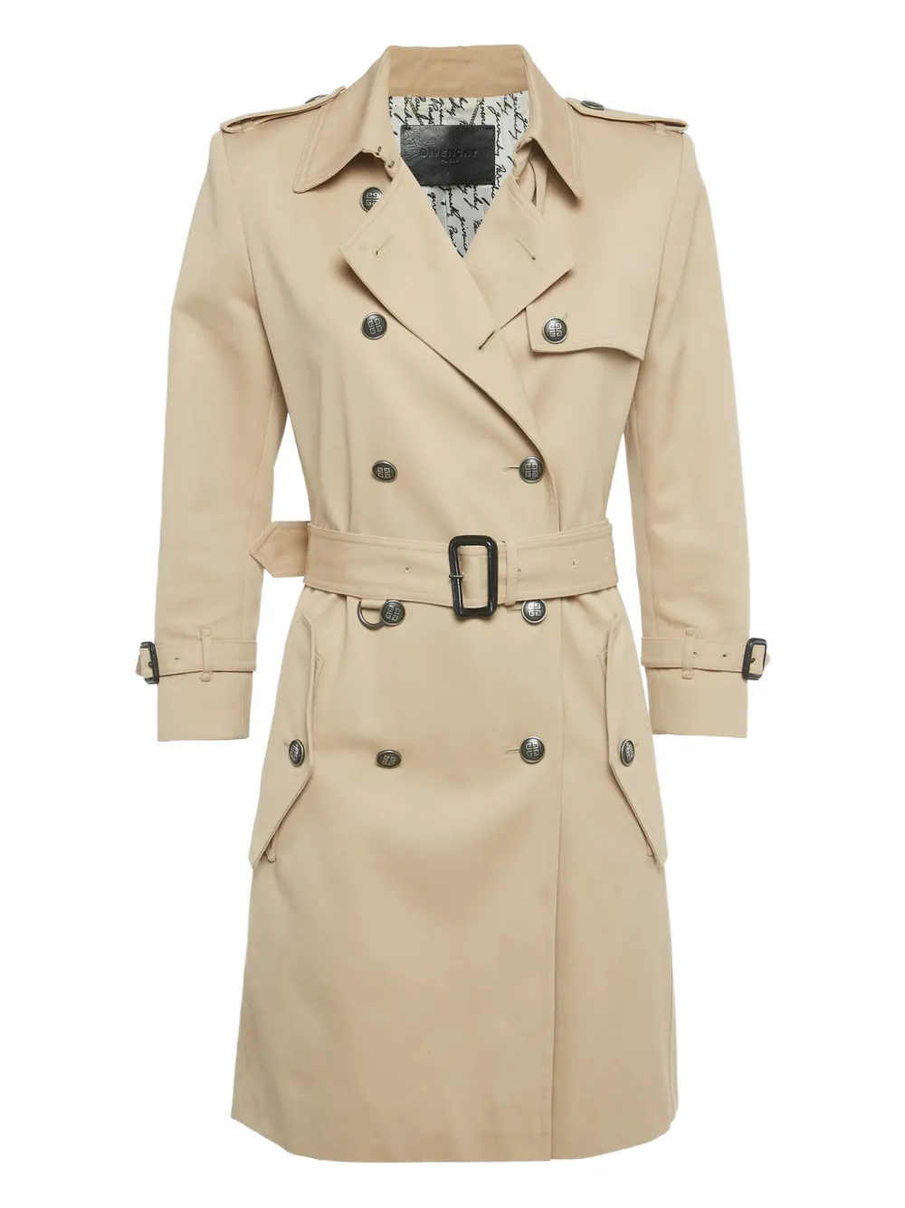 Givenchy Pre-Owned double-breasted belted trench coat | Neutrals | Image 1