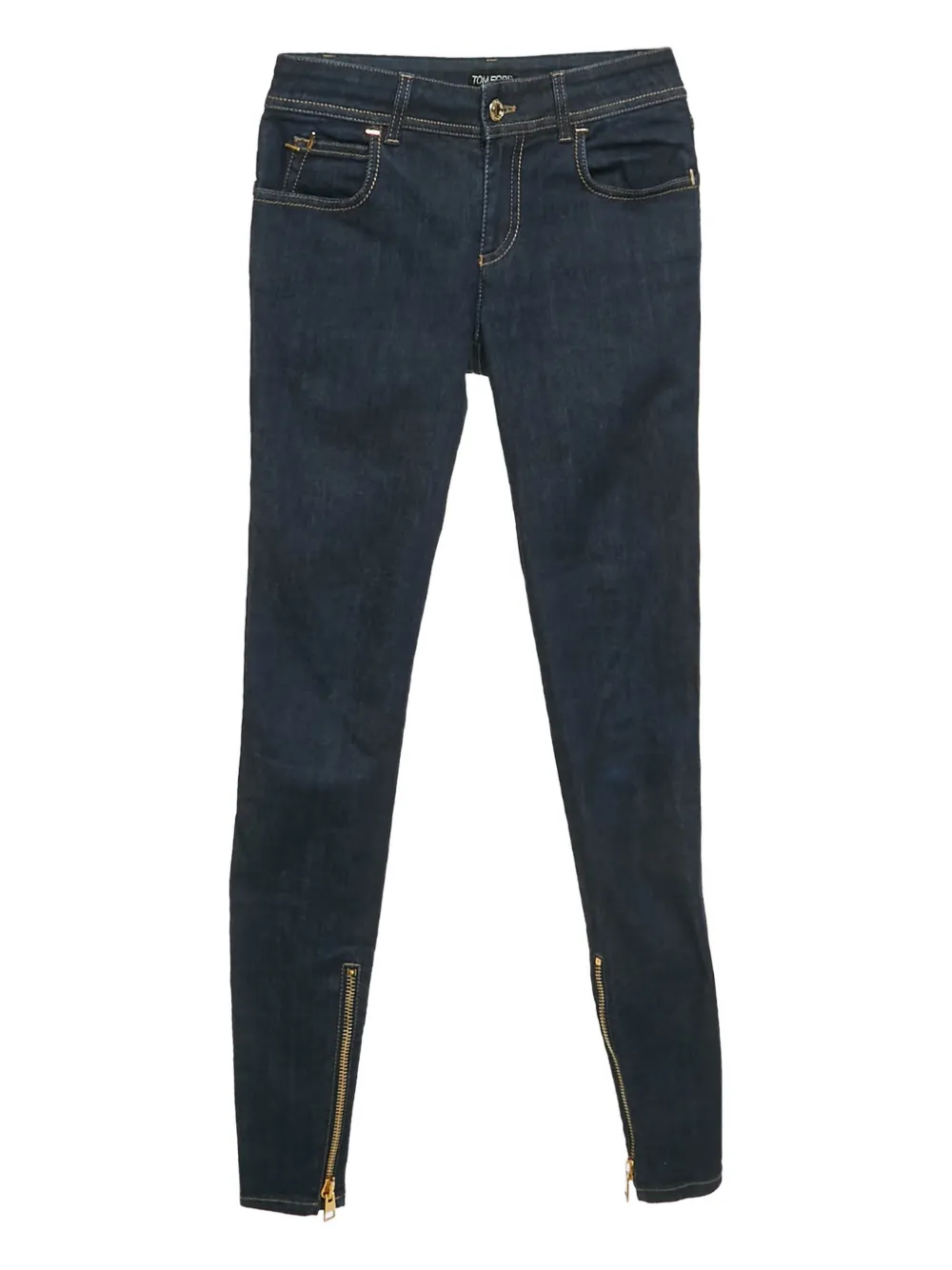 Tom Ford Pre-Owned zipper skinny jeans - Blu