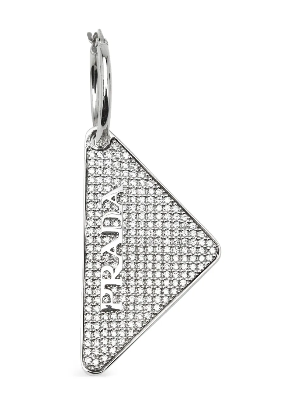 Prada Pre-Owned crystal logo earring - Silver