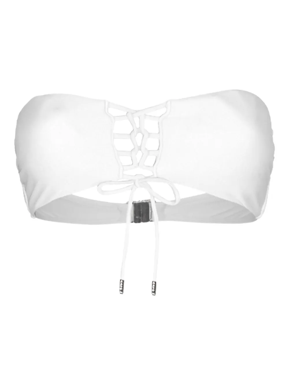 Caha Capo Dubai Scarlett lace-up bandeau bikini top - Bianco