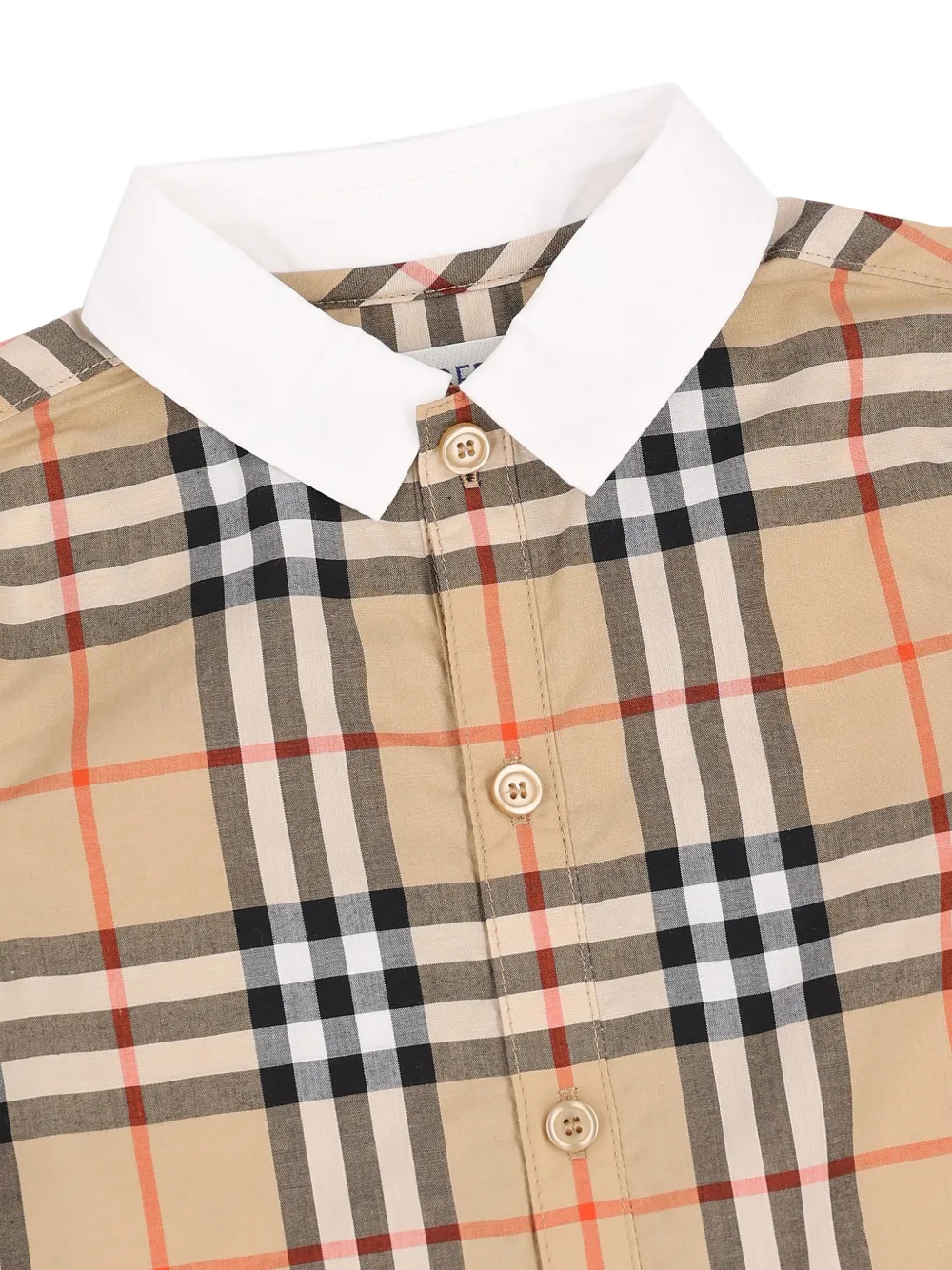  Burberry Kids Check Collared Top - Neutrals 