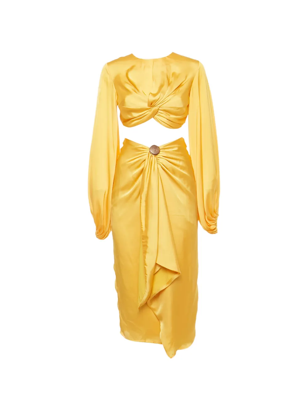 ANDREA IYAMAH sraped skirt set - Giallo