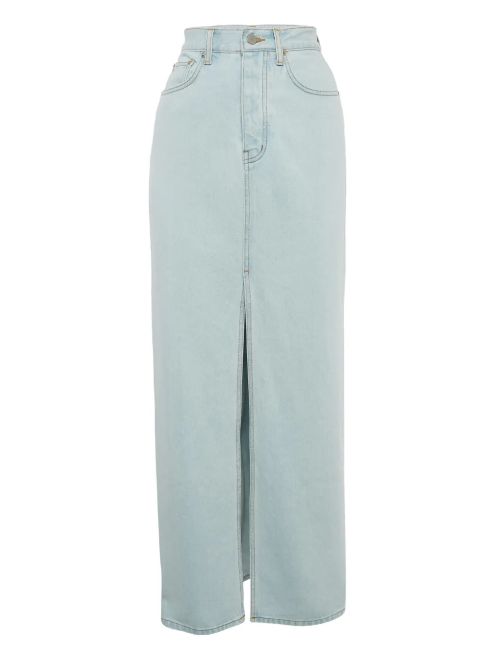 Pre-owned The Frankie Shop Cotton Maxi Skirt In Blue