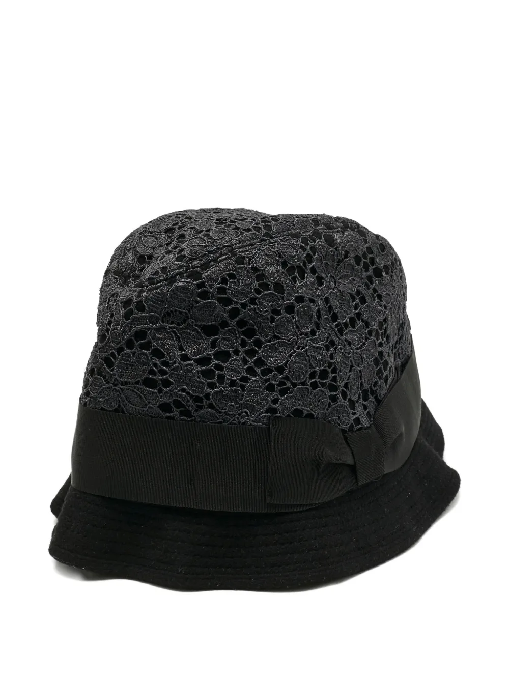 Dolce & Gabbana Pre-Owned lace-overlay bucket hat | negro | Image 1