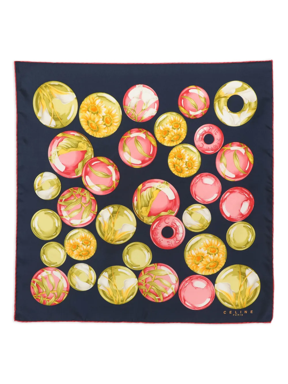 Celine Pre-Owned Foulard con stampa - Blu