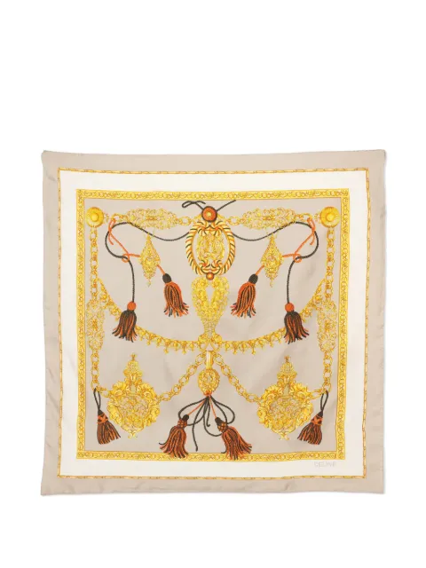 Celine Pre-Owned tassel print silk scarf