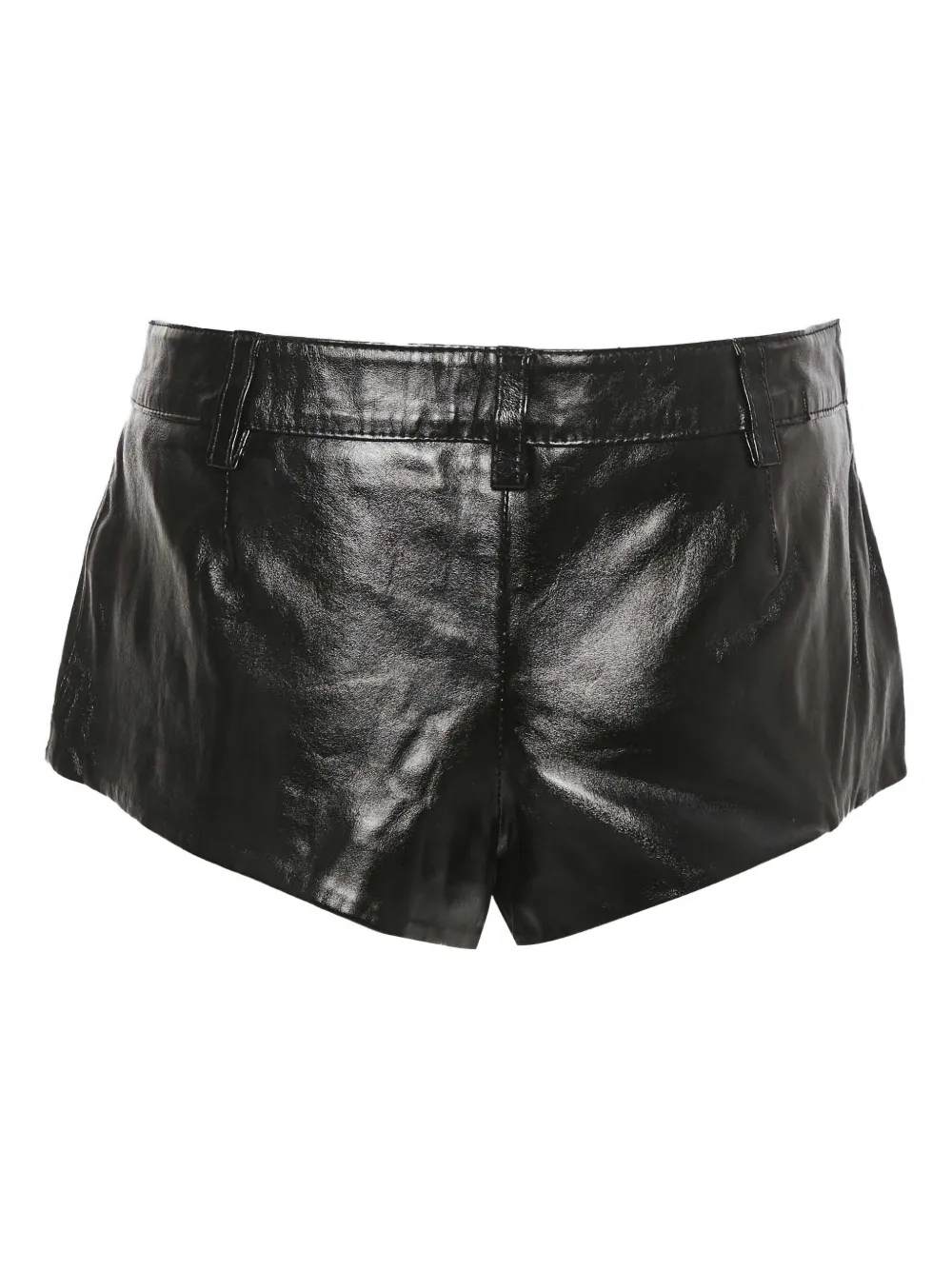 Retrofete leather hot pants - Zwart