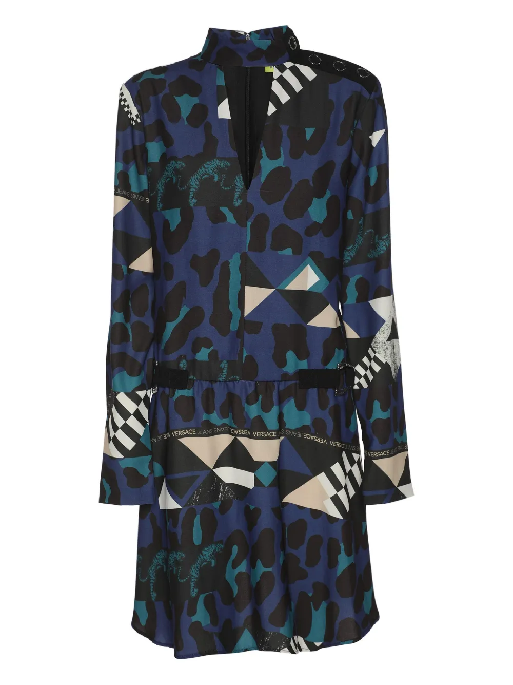 Versace Jeans Couture Minikleid mit Knöpfen - Blau