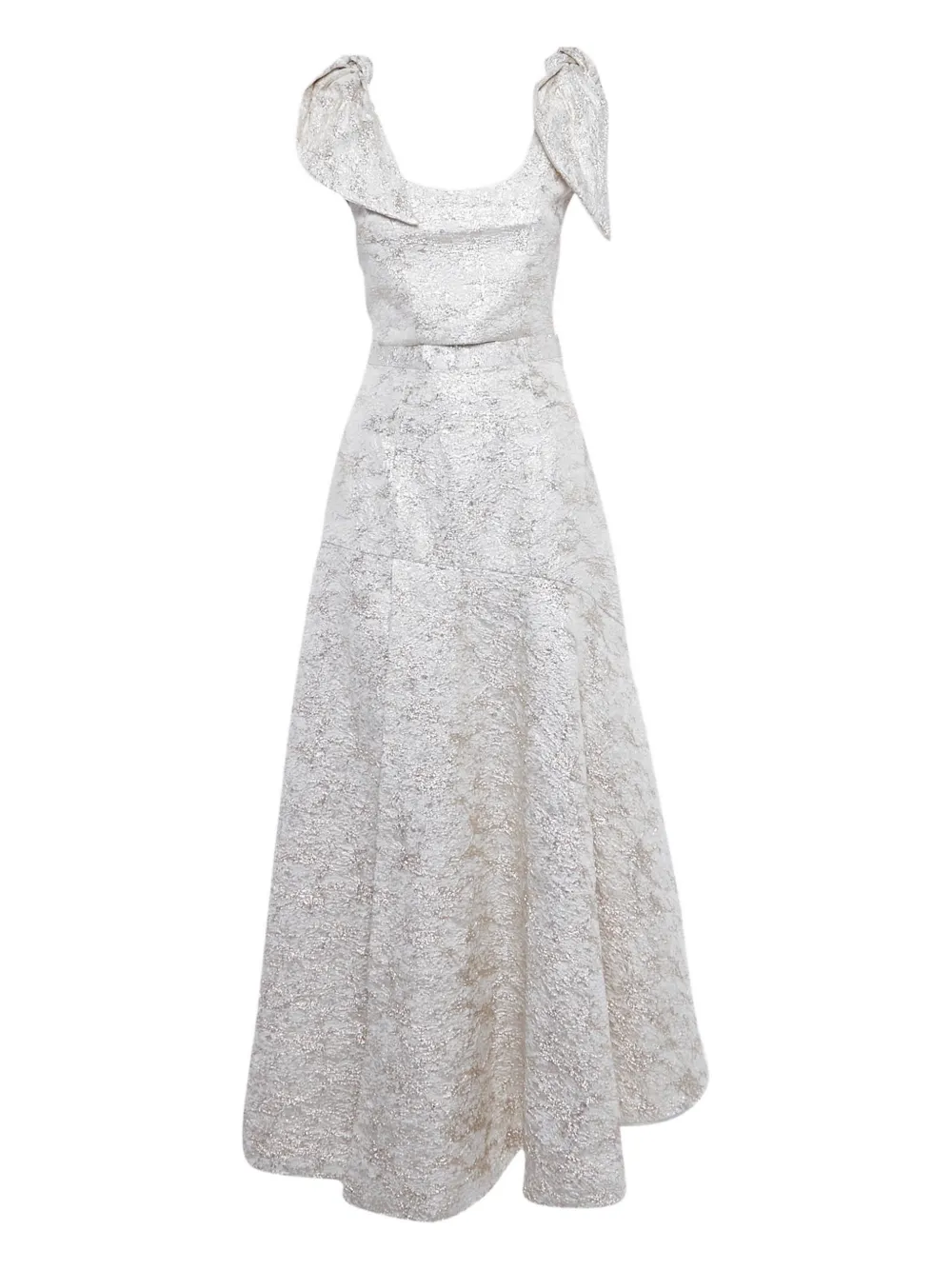 Bambah Camelia jacquard tie-shoulder top and skirt - Bianco