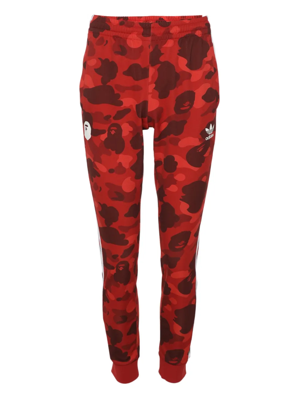 A BATHING APE® x adidas Pantaloni sportivi con stampa camouflage - Rosso